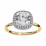 WOKE ™ 1.20 CARAT VVS-EF Cushion cut Lab Grown Diamond ring in 9K/14K/18k Gold