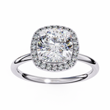 WOKE ™ 1.20 CARAT VVS-EF Cushion cut Lab Grown Diamond ring in 9K/14K/18k Gold