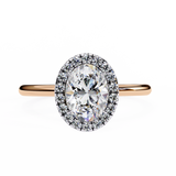 1 CT Oval Lab Grown Diamond Ring in 14K Gold   | WOKE