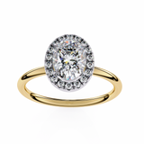 1 CT Oval Lab Grown Diamond Ring in 14K Gold   | WOKE