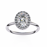1 CT Oval Lab Grown Diamond Ring in 14K Gold   | WOKE
