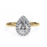 1.5 CT Pear Cut Lab Grown Diamond Ring in 14K Gold | WOKE