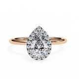 1.5 CT Pear Cut Lab Grown Diamond Ring in 14K Gold | WOKE