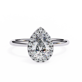 1.5 CT Pear Cut Lab Grown Diamond Ring in 14K Gold | WOKE