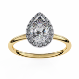 1.5 CT Pear Cut Lab Grown Diamond Ring in 14K Gold | WOKE