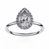 1.5 CT Pear Cut Lab Grown Diamond Ring in 14K Gold | WOKE