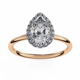 1.5 CT Pear Cut Lab Grown Diamond Ring in 14K Gold | WOKE