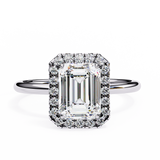 1.8 CT Emerald Cut Lab Grown Diamond Ring in 14K Gold  | WOKE