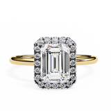 1.8 CT Emerald Cut Lab Grown Diamond Ring in 14K Gold  | WOKE