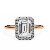 1.8 CT Emerald Cut Lab Grown Diamond Ring in 14K Gold  | WOKE