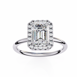 1.8 CT Emerald Cut Lab Grown Diamond Ring in 14K Gold  | WOKE