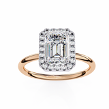 1.8 CT Emerald Cut Lab Grown Diamond Ring in 14K Gold  | WOKE