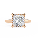 2.3 CT Princess Cut Lab Grown Diamond Ring in 14K Gold
