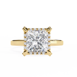 2.3 CT Princess Cut Lab Grown Diamond Ring in 14K Gold