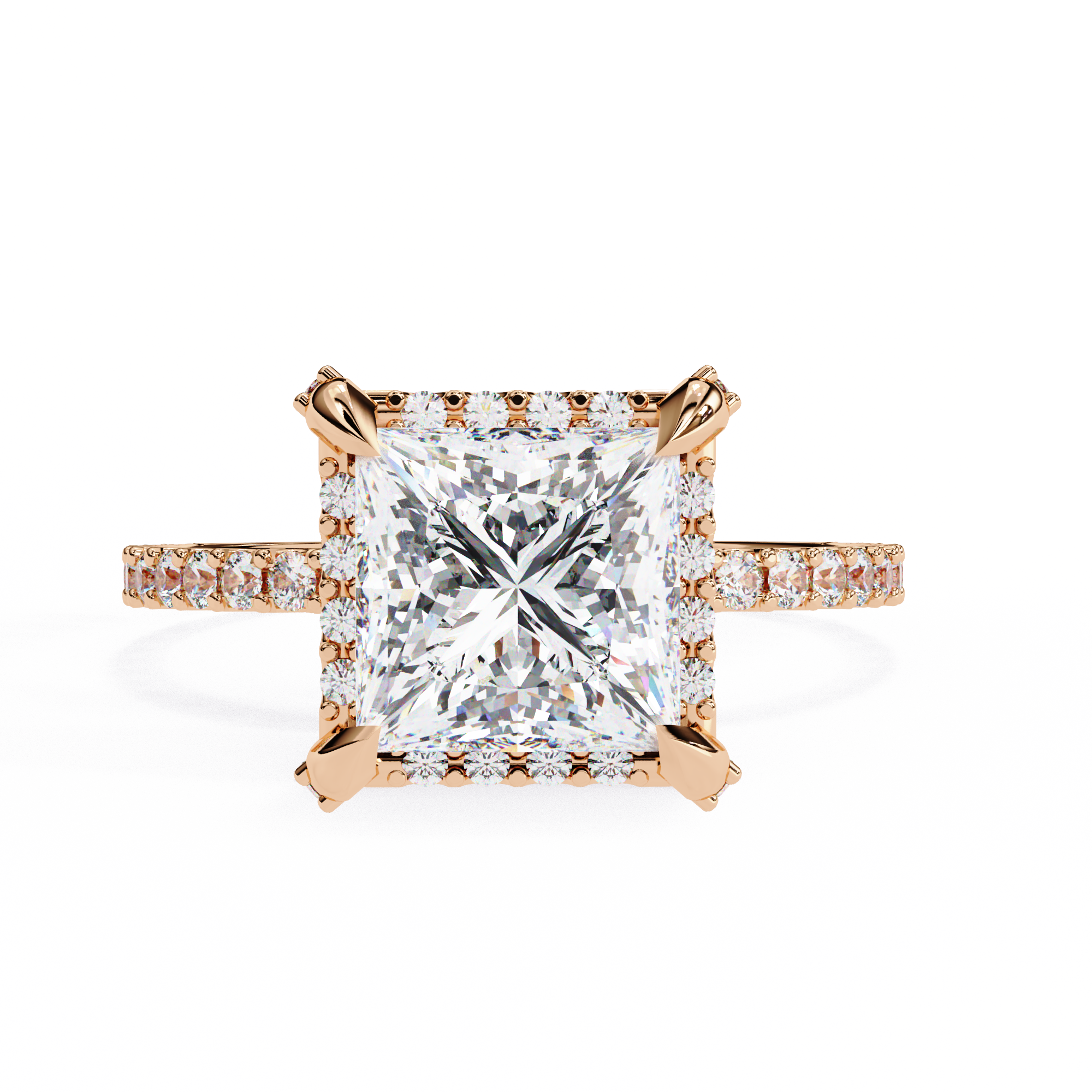 WOKE ™ 2.30 CARAT VVS-EF Princess cut Lab Grown Diamond ring in 9K/14K/18k Gold