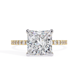 3 CT Princess Cut Lab Grown Diamond Ring in 14K Gold| WOKE