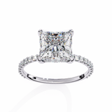 3 CT Princess Cut Lab Grown Diamond Ring in 14K Gold| WOKE