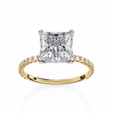 3 CT Princess Cut Lab Grown Diamond Ring in 14K Gold| WOKE