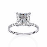 3 CT Princess Cut Lab Grown Diamond Ring in 14K Gold| WOKE