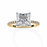 2.5 CT Princess Cut Lab Grown Diamond Ring in 14K Gold | WOKE