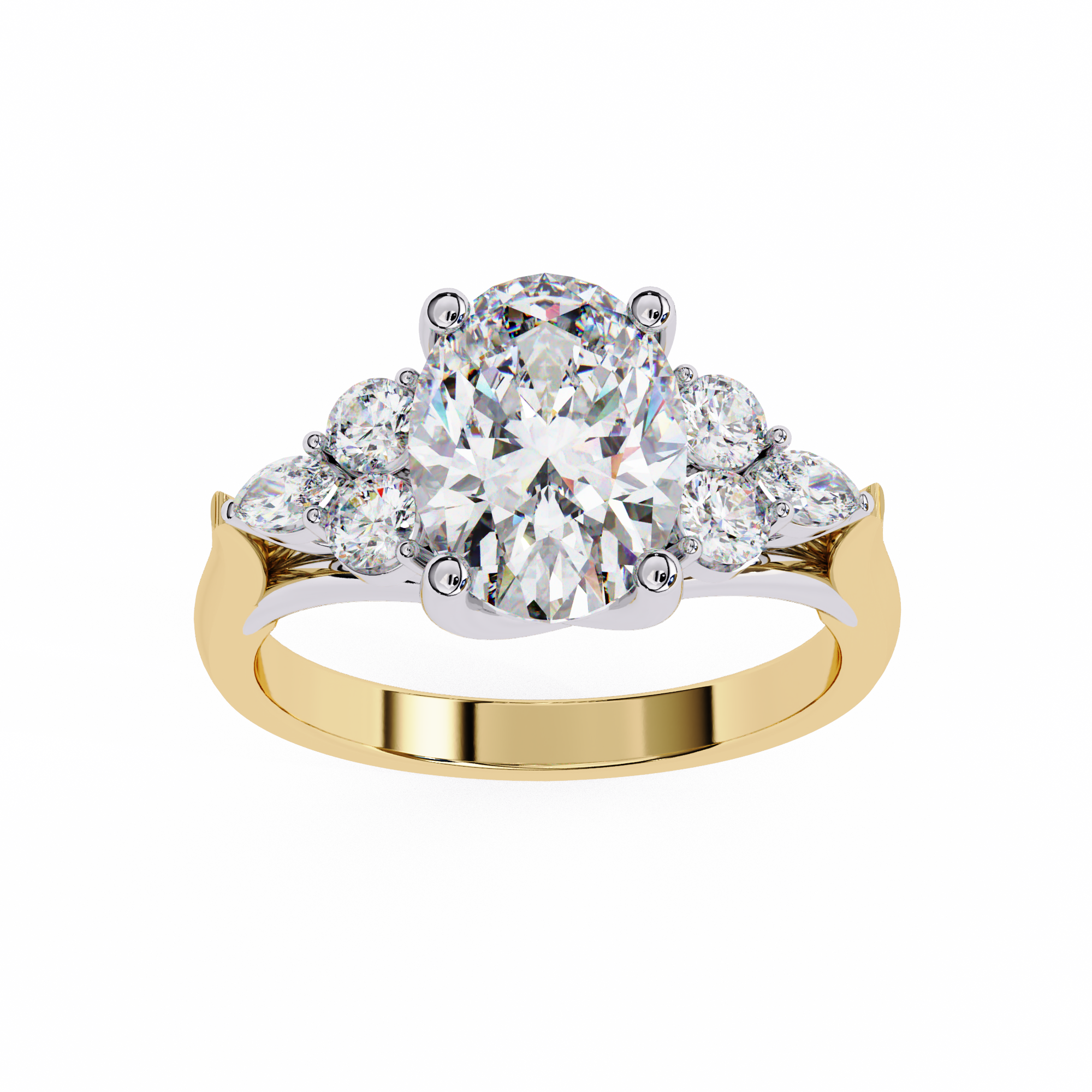 WOKE ™ 2.70 CARAT VVS-EF Oval cut Lab Grown Diamond ring in 9K/14K/18k Gold