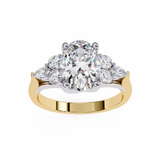 WOKE ™ 2.70 CARAT VVS-EF Oval cut Lab Grown Diamond ring in 9K/14K/18k Gold