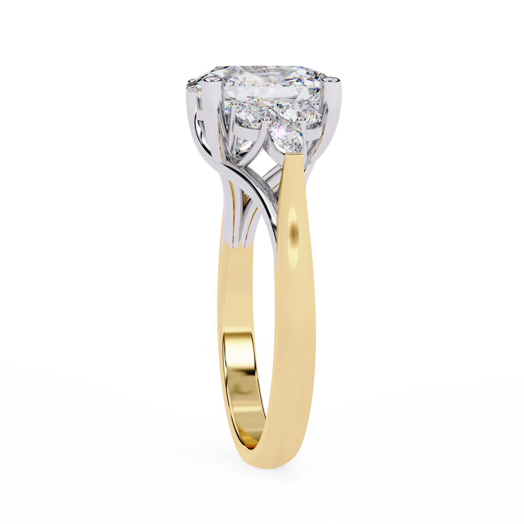 WOKE ™ 2.70 CARAT VVS-EF Oval cut Lab Grown Diamond ring in 9K/14K/18k Gold