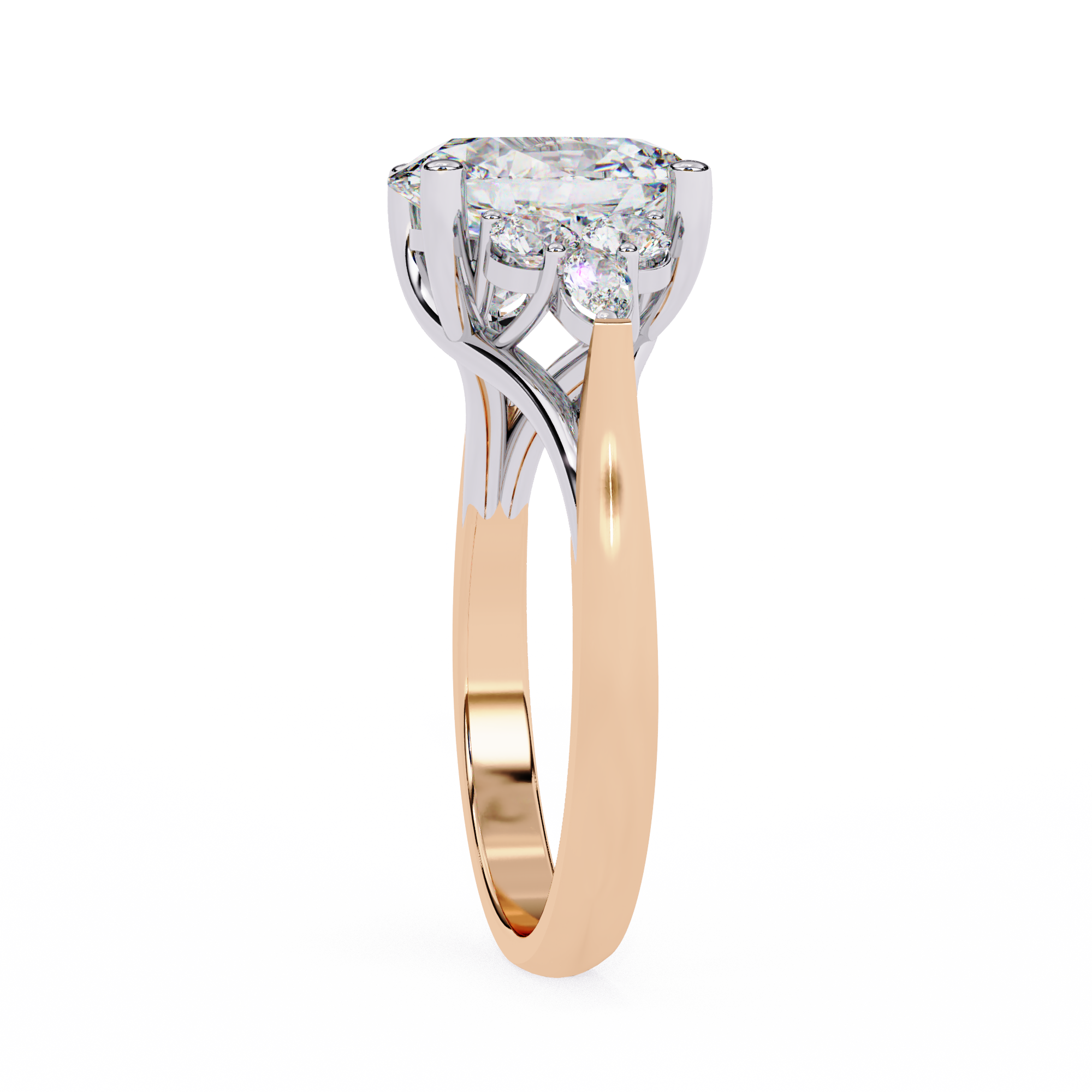 WOKE ™ 2.70 CARAT VVS-EF Oval cut Lab Grown Diamond ring in 9K/14K/18k Gold