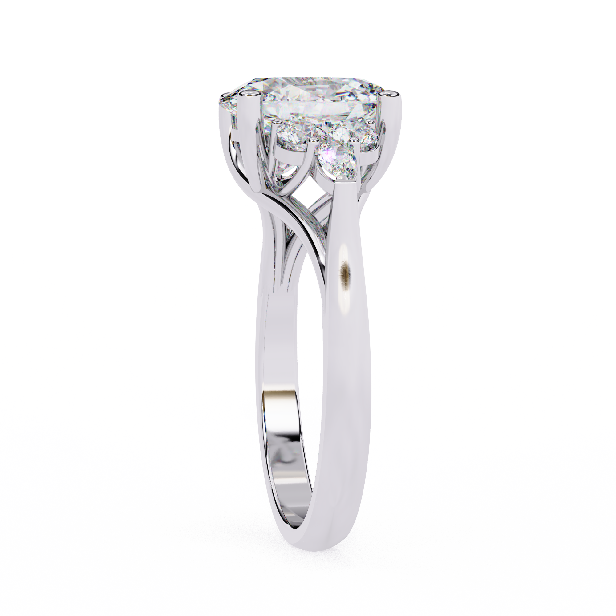 WOKE ™ 2.70 CARAT VVS-EF Oval cut Lab Grown Diamond ring in 9K/14K/18k Gold