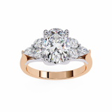 WOKE ™ 2.70 CARAT VVS-EF Oval cut Lab Grown Diamond ring in 9K/14K/18k Gold