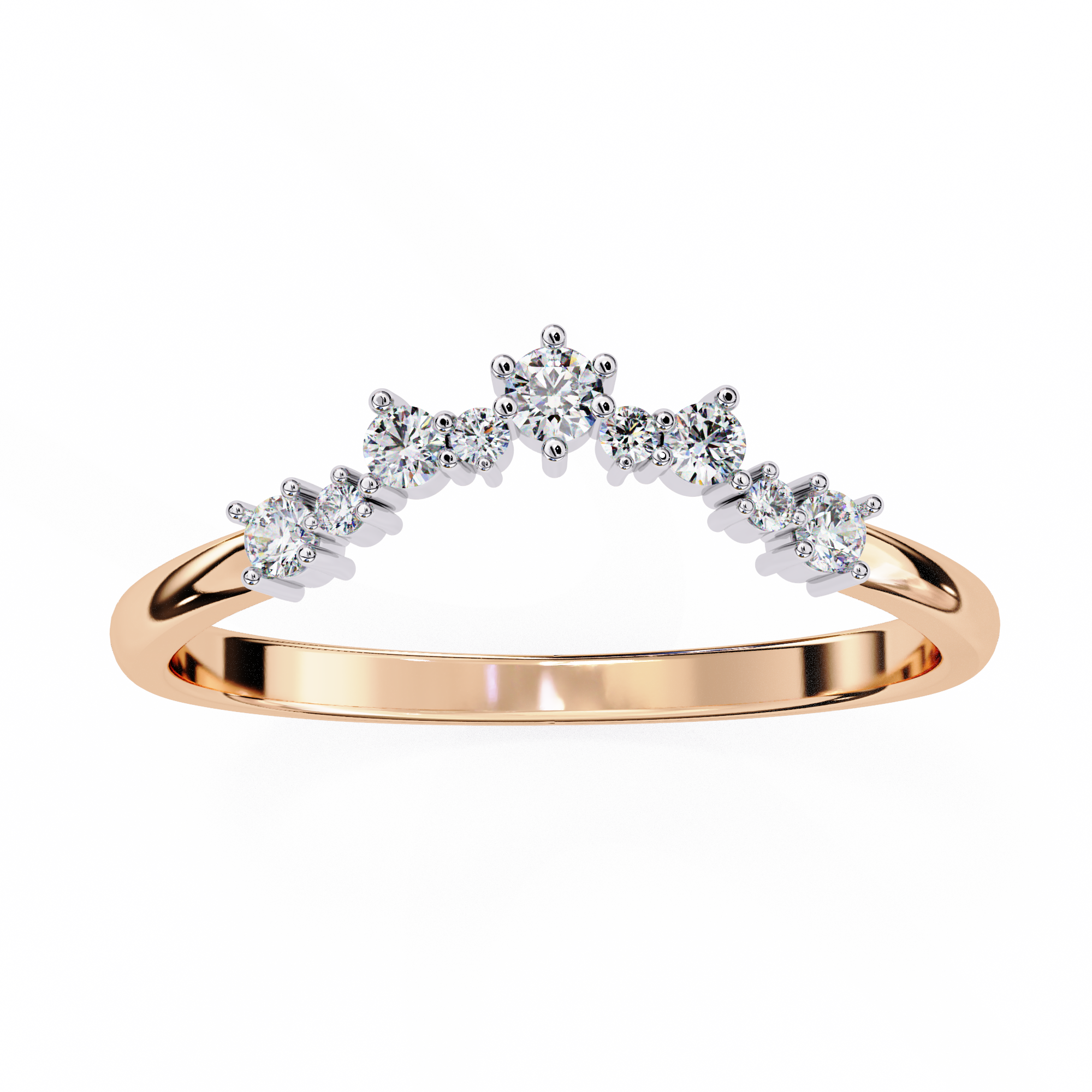 WOKE™ .75 carat round cut Lab grown diamond V-band in 14k gold