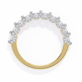 WOKE™ 1.15 carat round cut Lab grown diamond half band with U bezel in 14k gold