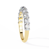 WOKE™ 1.15 carat round cut Lab grown diamond half band with U bezel in 14k gold