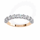 WOKE™ 1.15 carat round cut Lab grown diamond half band with U bezel in 14k gold