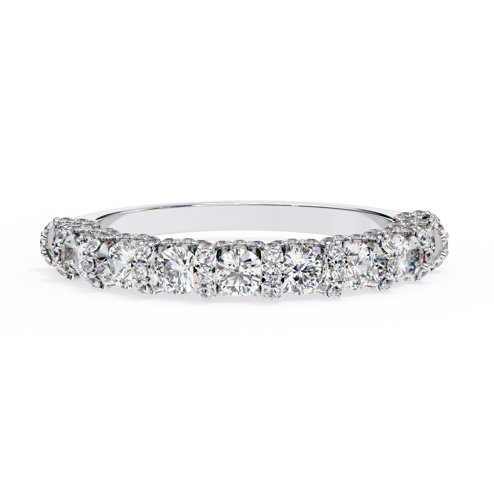 WOKE™ 1.15 carat round cut Lab grown diamond half band with U bezel in 14k gold