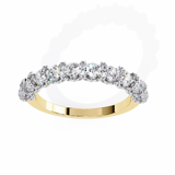 WOKE™ 1.15 carat round cut Lab grown diamond half band with U bezel in 14k gold