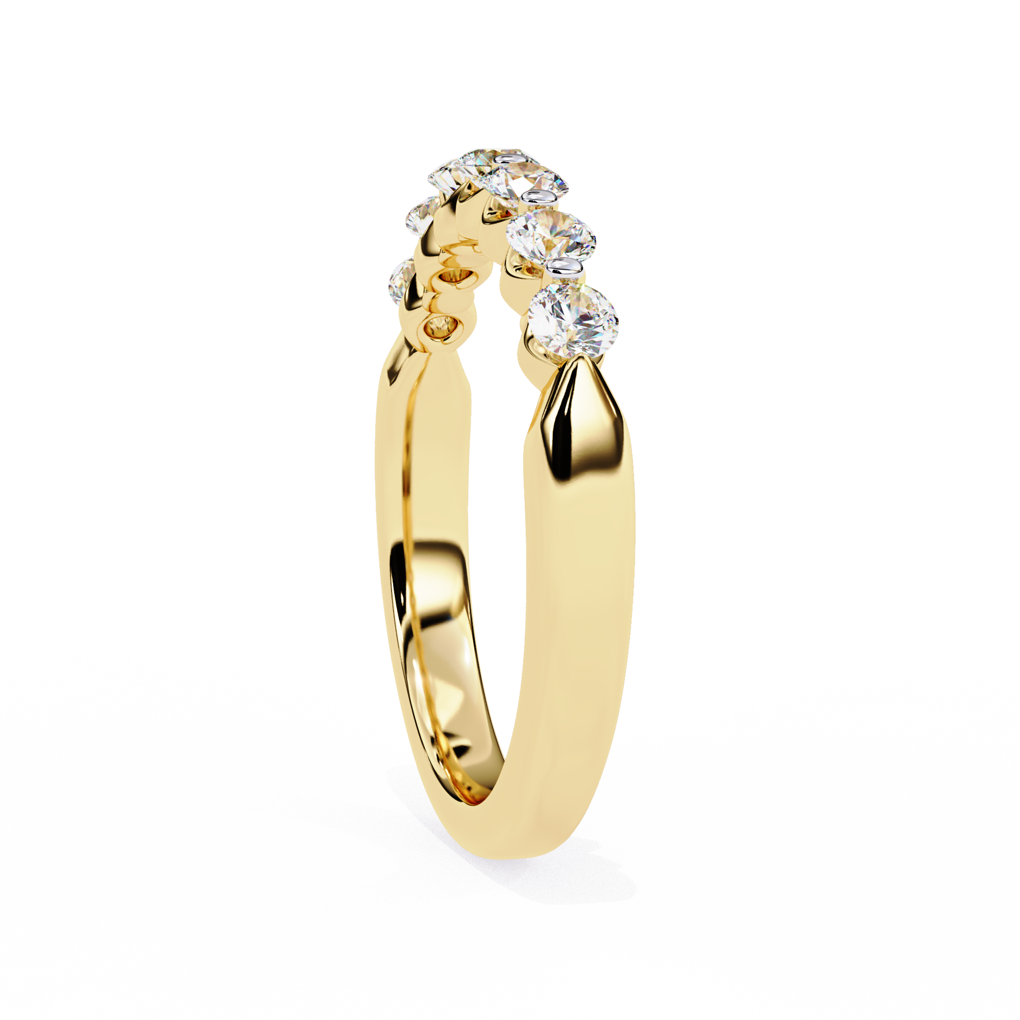 WOKE™ 0.55 carat round cut Lab grown diamond invsible band in 14k gold