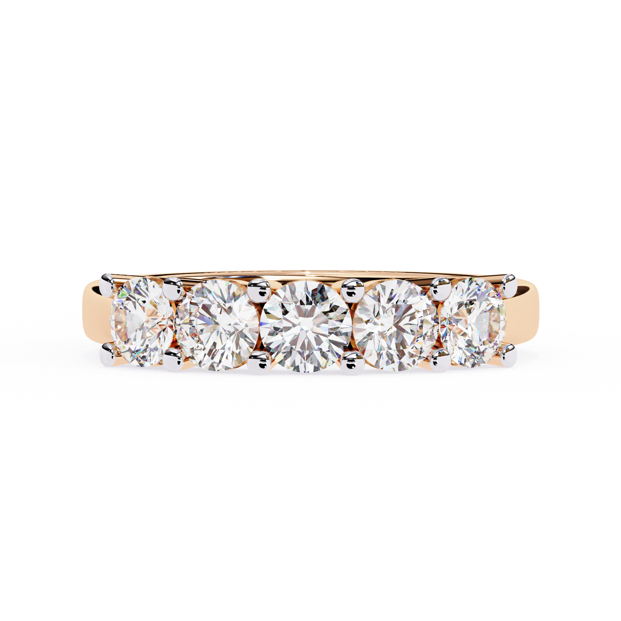 WOKE™ 1.5 carat round cut Lab grown diamond channel set band in 14k gold
