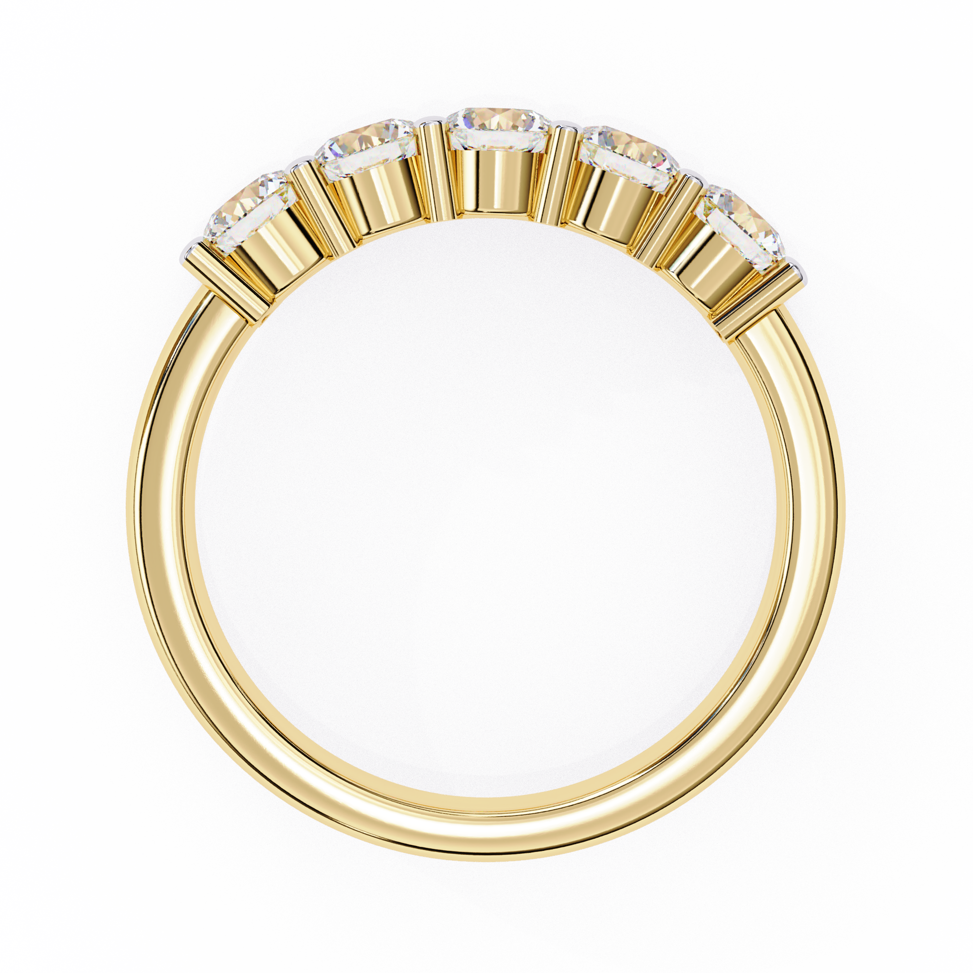 WOKE™ 1.5 carat round cut Lab grown diamond channel set band in 14k gold