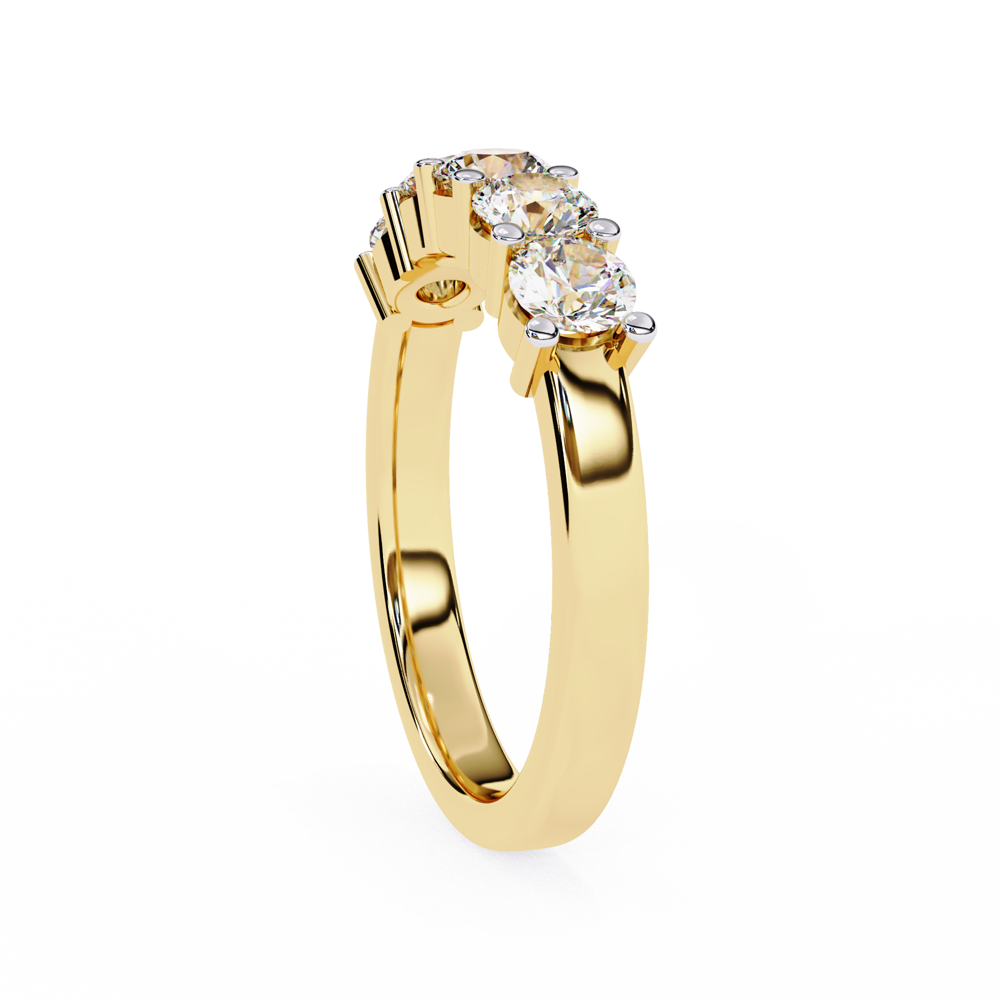 WOKE™ 1.5 carat round cut Lab grown diamond channel set band in 14k gold