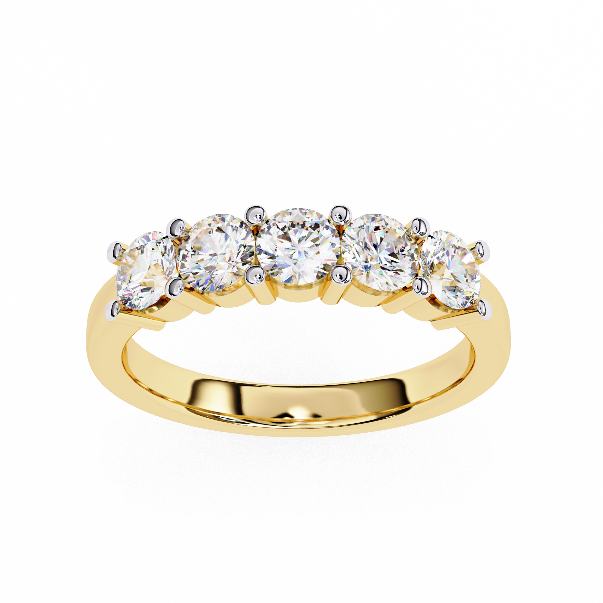 WOKE™ 1.5 carat round cut Lab grown diamond channel set band in 14k gold