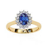 2 CT Oval Lab Grown Sapphire Ring in 14K Gold  | WOKE