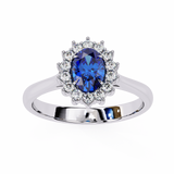2 CT Oval Lab Grown Sapphire Ring in 14K Gold  | WOKE
