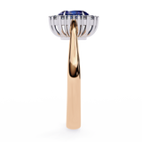 2 CT Oval Lab Grown Sapphire Ring in 14K Gold  | WOKE