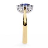 2 CT Oval Lab Grown Sapphire Ring in 14K Gold  | WOKE