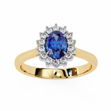 2 CT Oval Lab Grown Sapphire Ring in 14K Gold  | WOKE
