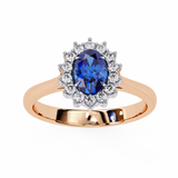 2 CT Oval Lab Grown Sapphire Ring in 14K Gold  | WOKE