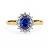 2 CT Oval Lab Grown Sapphire Ring in 14K Gold  | WOKE