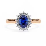2 CT Oval Lab Grown Sapphire Ring in 14K Gold  | WOKE