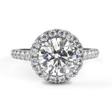 3 CT Round Lab Grown Diamond Ring in 14K Gold | WOKE